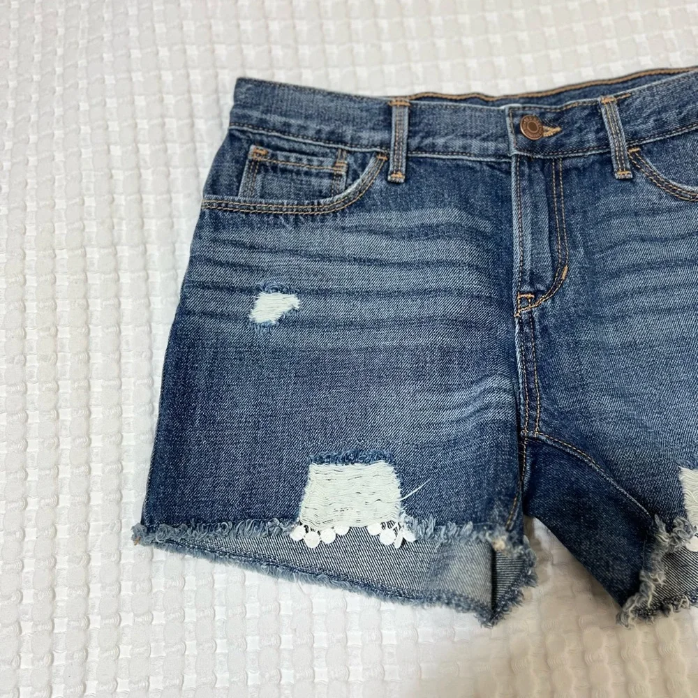 Old Navy Distress Lace Trim Denim Jean Shorts